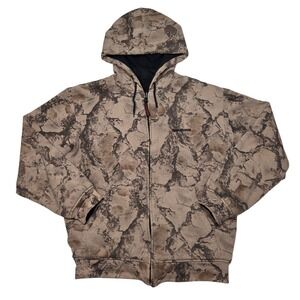 Winchester Reversible Hoodie Mens Medium Camo Black Full Zip Rugged Sportsman